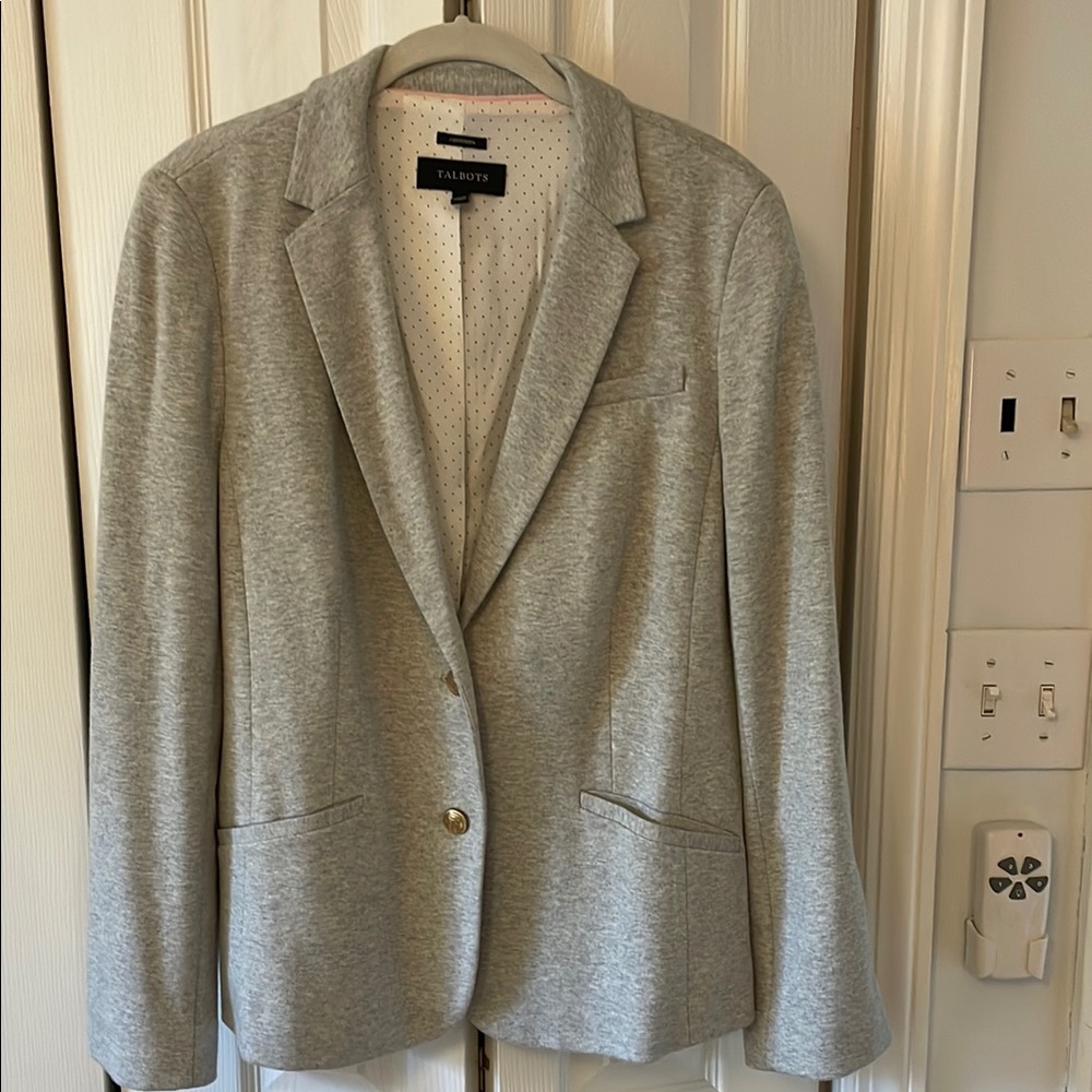 Talbots Light Gray Knit Blazer